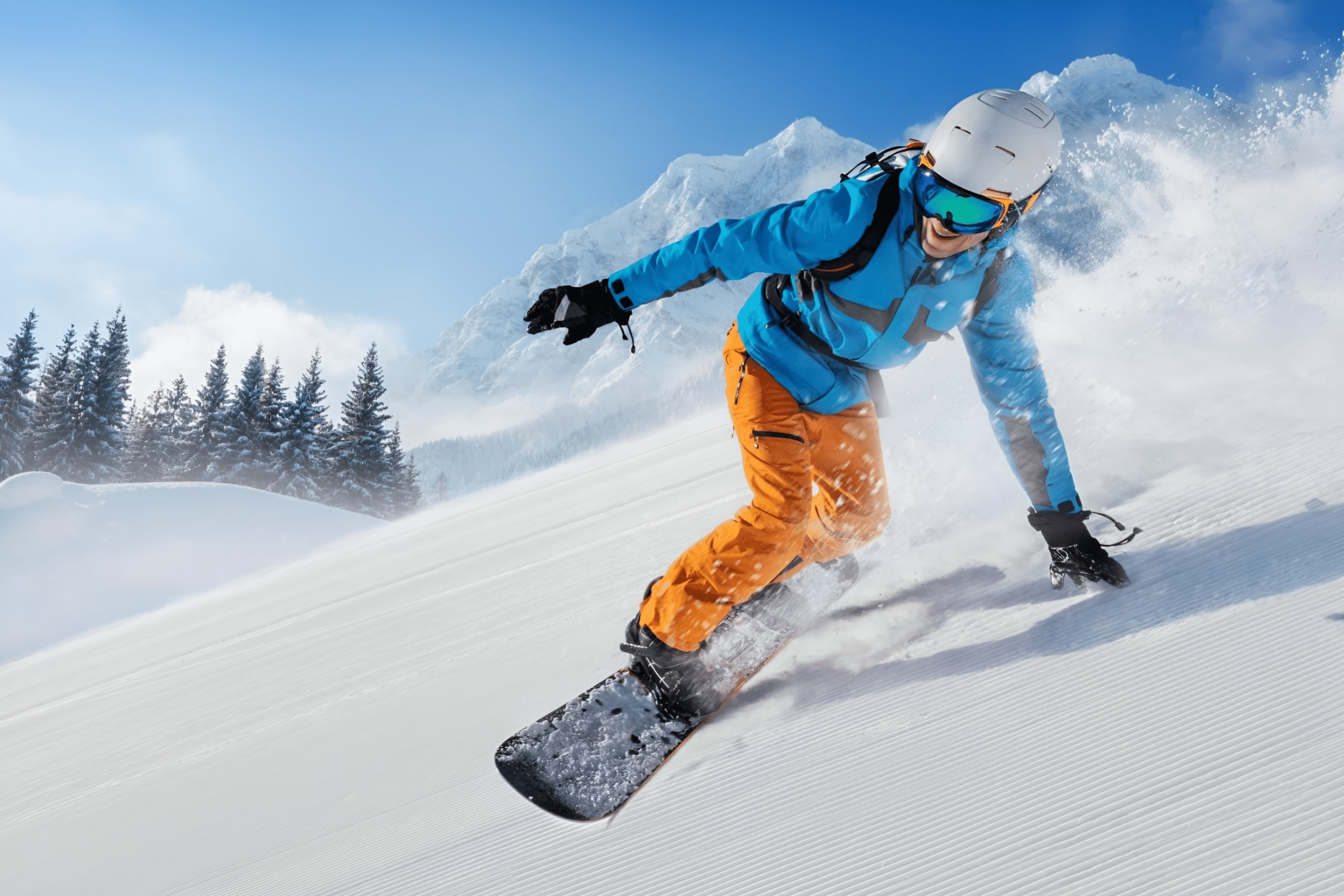 person snow boarding down mountain, fundraising ideas, charity ideas, silent auction items, travel fundraising events