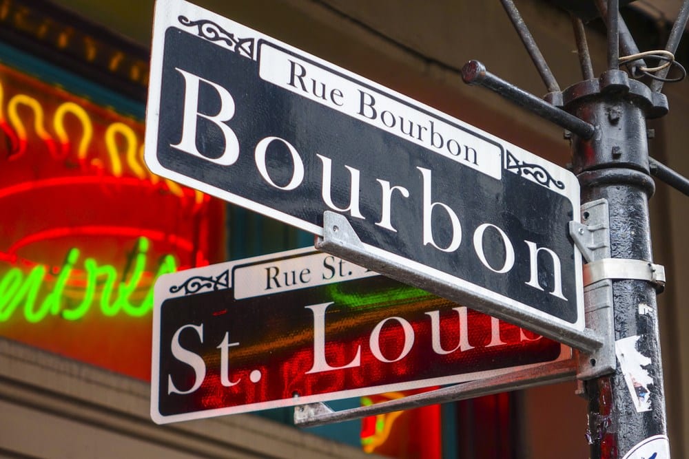 New Orleans Bourbon Street Sign, fundraising ideas, charity ideas, silent auction items, travel fundraising events