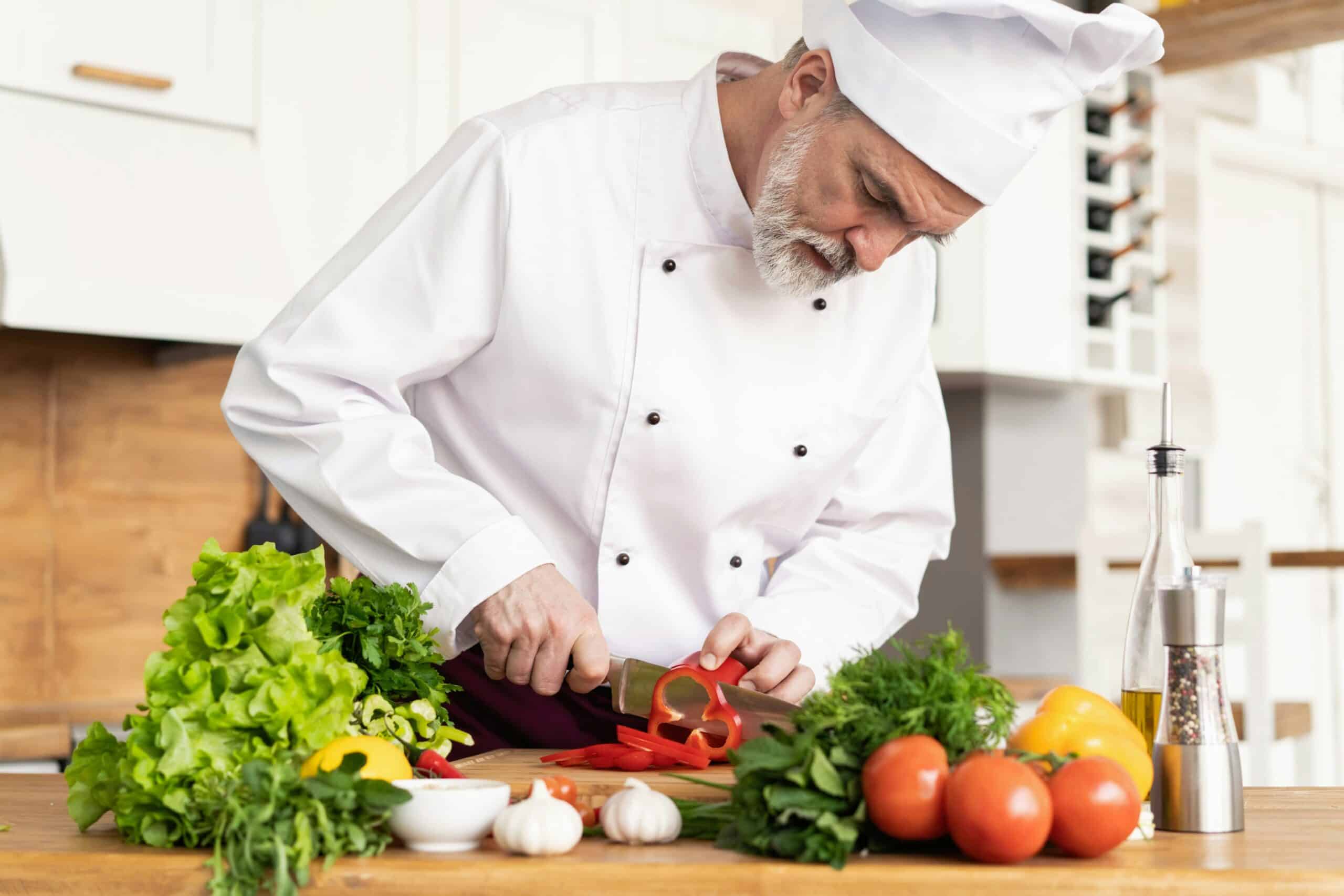 Chef cutting vegetables, vacation fundraising, fundraising ideas, charity ideas, silent auction items, travel fundraising events