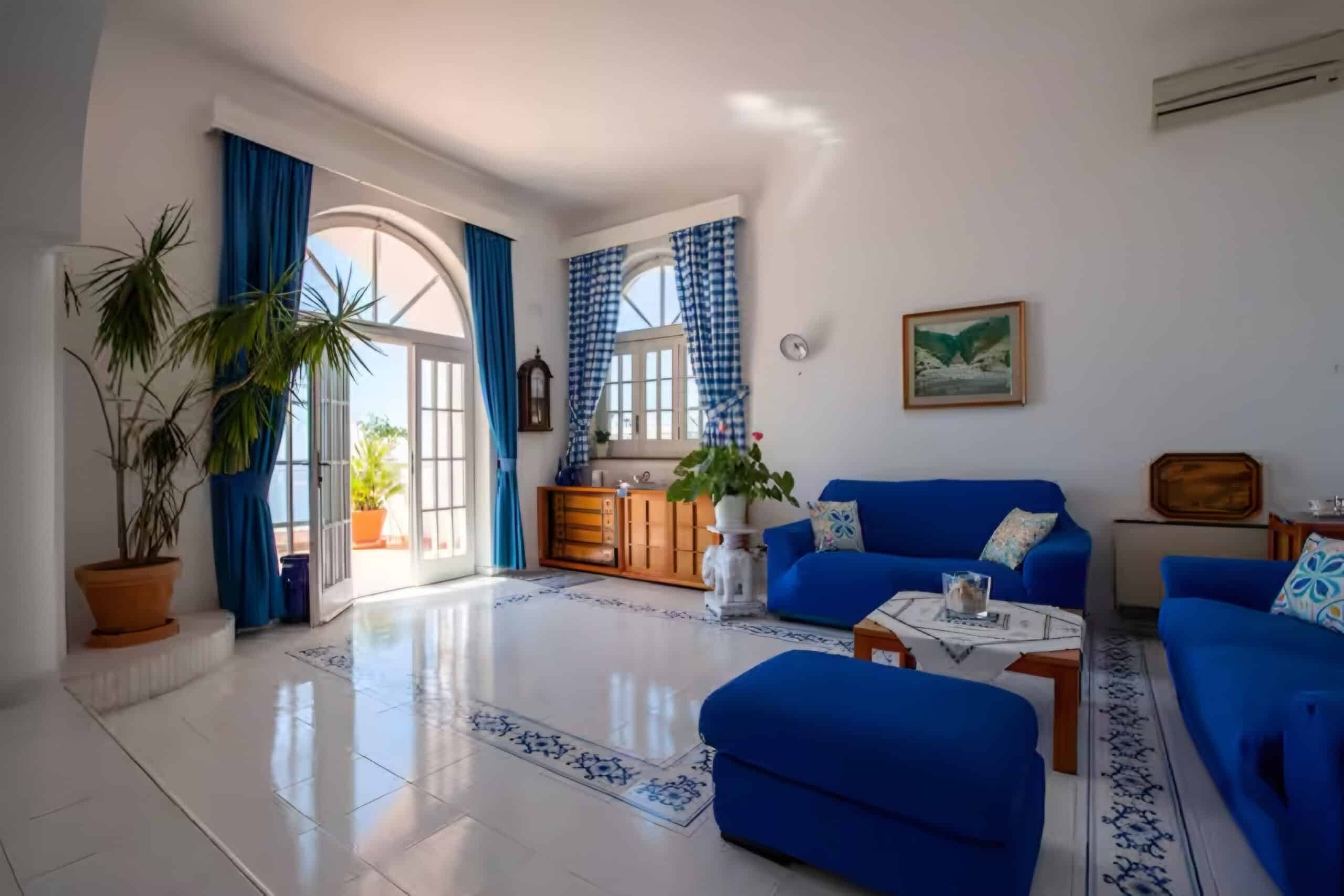 Amalfi Coast Villa living room, charity auction travel packages, vacation fundraising, travel fundraising, fundraising ideas, charity ideas, silent auction items, travel fundraising events