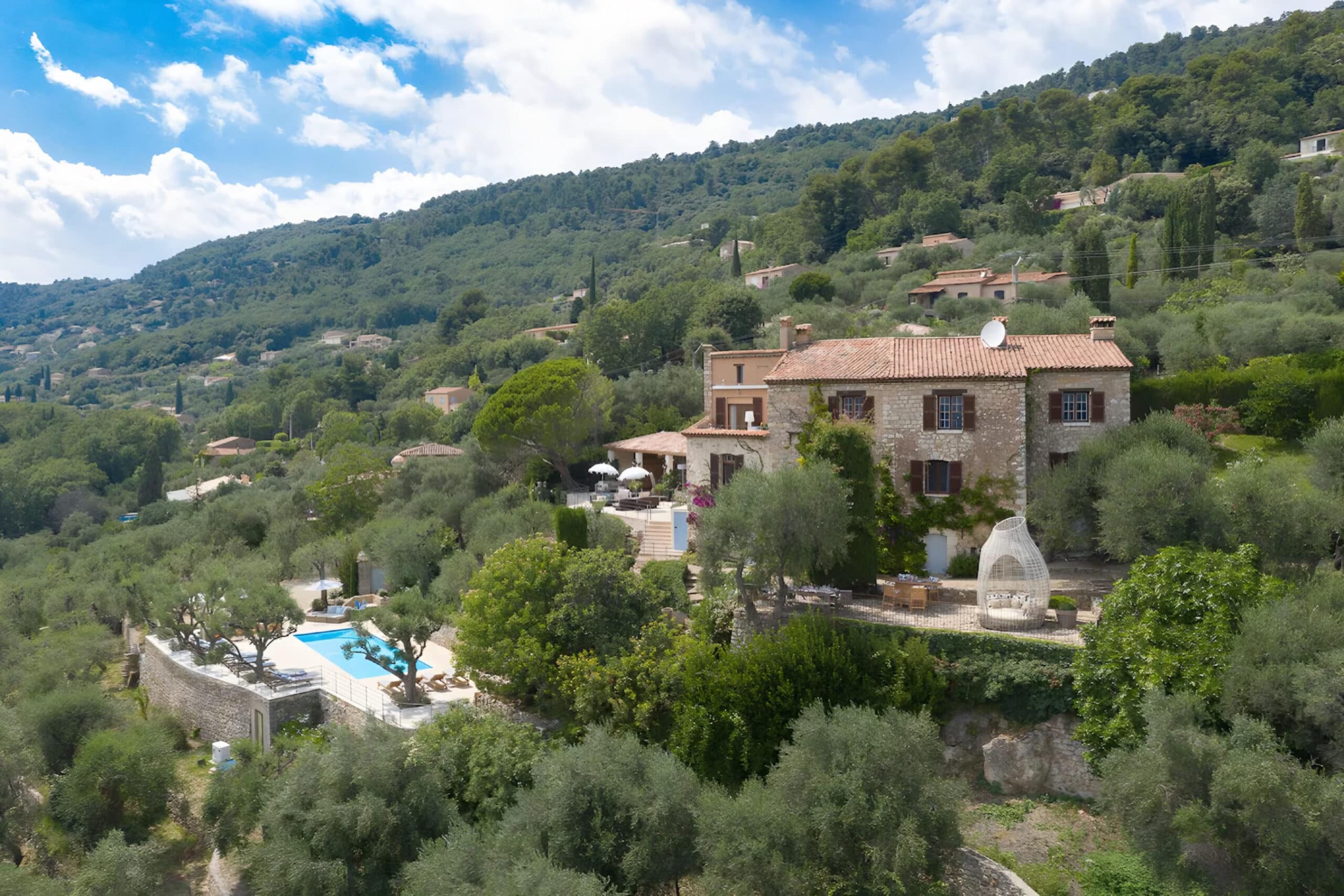 French Riviera estate view from above, charity auction travel packages, vacation fundraising, travel fundraising, fundraising ideas, charity ideas, silent auction items, travel fundraising events