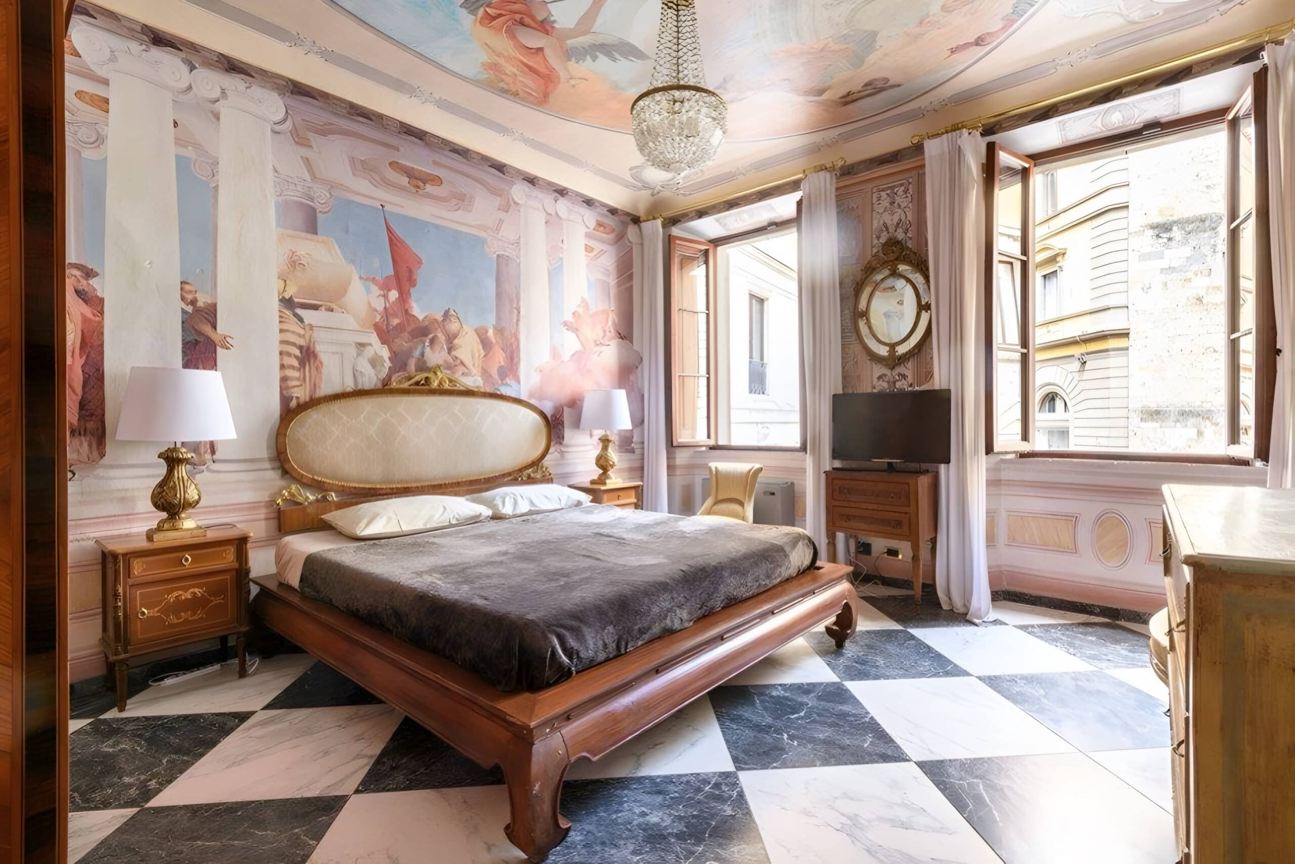 Siena Palace bedroom, charity auction travel packages, vacation fundraising, travel fundraising, fundraising ideas, charity ideas, silent auction items, travel fundraising events