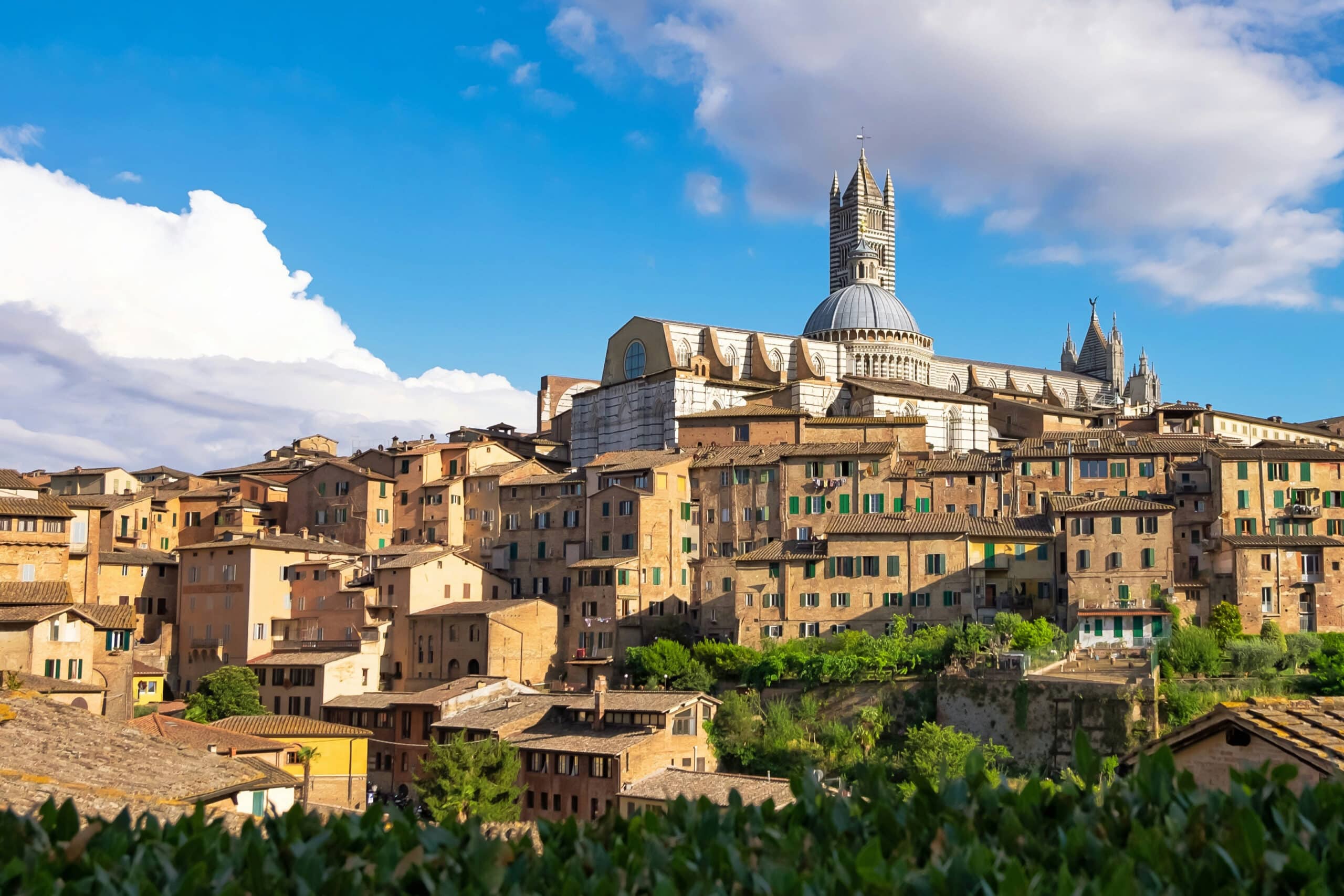 Siena view of buildings, charity auction travel packages, vacation fundraising, travel fundraising, fundraising ideas, charity ideas, silent auction items, travel fundraising events