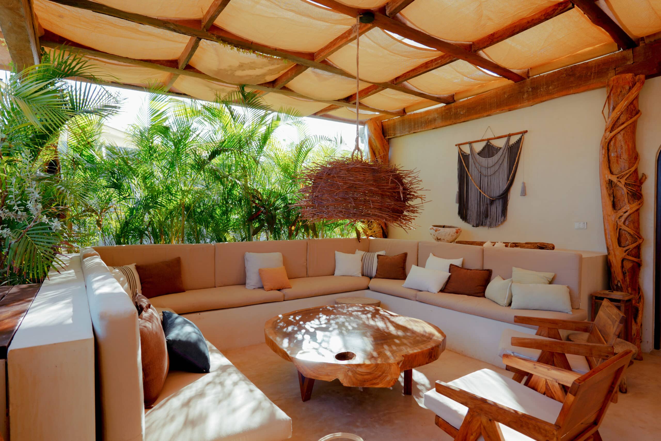 Living room in Tulum, charity auction travel packages, vacation fundraising, travel fundraising, fundraising ideas, charity ideas, silent auction items, travel fundraising events