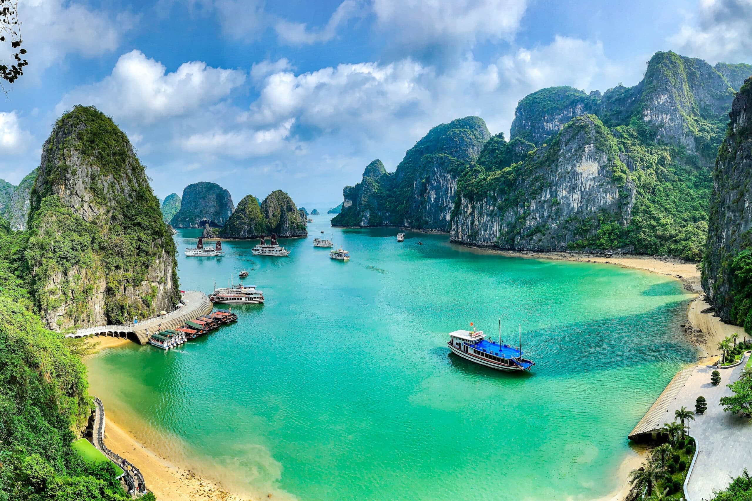 Vietnam boats in ocean, charity auction travel packages, vacation fundraising, travel fundraising, fundraising ideas, charity ideas, silent auction items, travel fundraising events